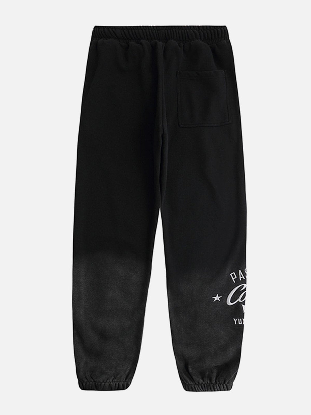 Helmiss - Alphabet Embroidered Gradient Washed Fleece Sweatpants- Streetwear Fashion - helmiss.com