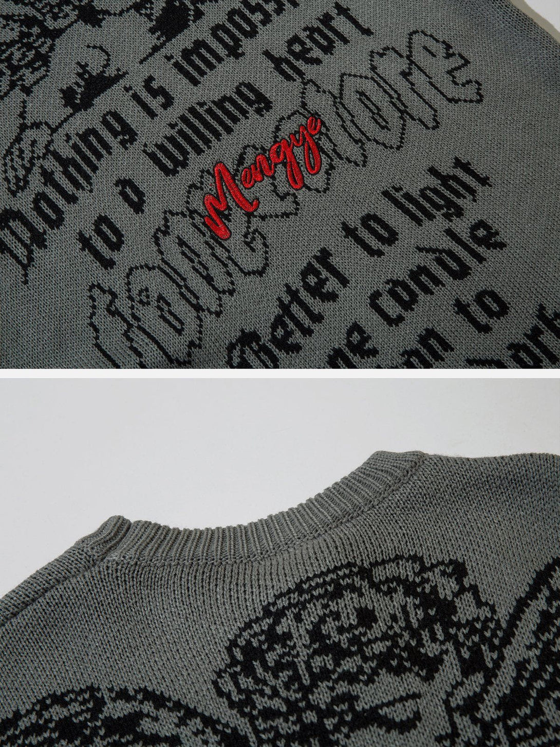 Helmiss - Angel Slogan Jacquard Sweater- Streetwear Fashion - helmiss.com