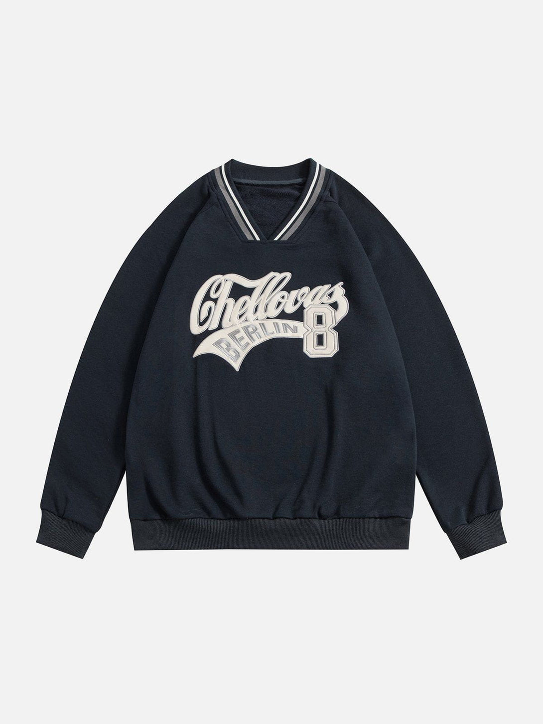 Helmiss - Applique Embroidered Letters Sweatshirt- Streetwear Fashion - helmiss.com