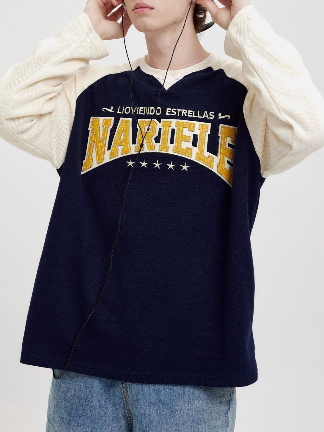 Helmiss - Applique Embroidery Letters Sweatshirt- Streetwear Fashion - helmiss.com