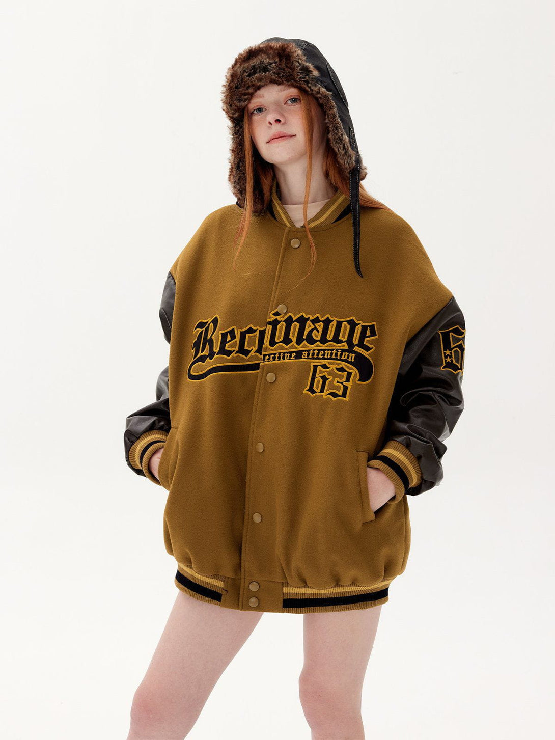 Helmiss - Applique Embroidery Letters Varsity Jacket- Streetwear Fashion - helmiss.com