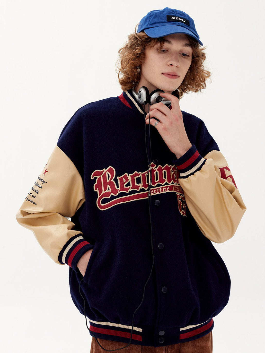 Helmiss - Applique Embroidery Letters Varsity Jacket- Streetwear Fashion - helmiss.com