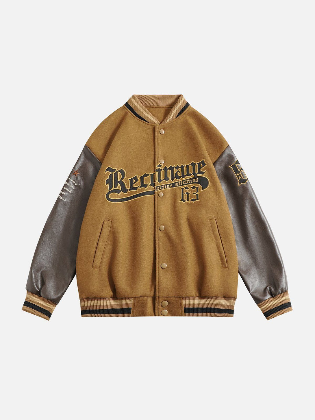 Helmiss - Applique Embroidery Letters Varsity Jacket- Streetwear Fashion - helmiss.com