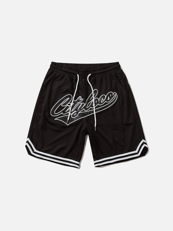 Helmiss - Applique Embroidery Stripes Shorts- Streetwear Fashion - helmiss.com