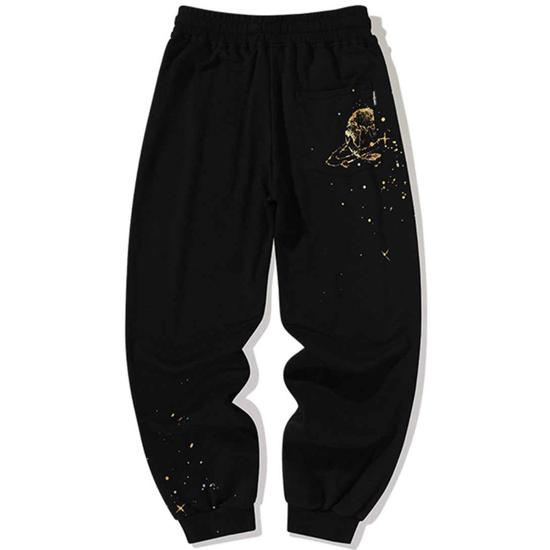 Helmiss - Astronaut Bear Print Pants- Streetwear Fashion - helmiss.com