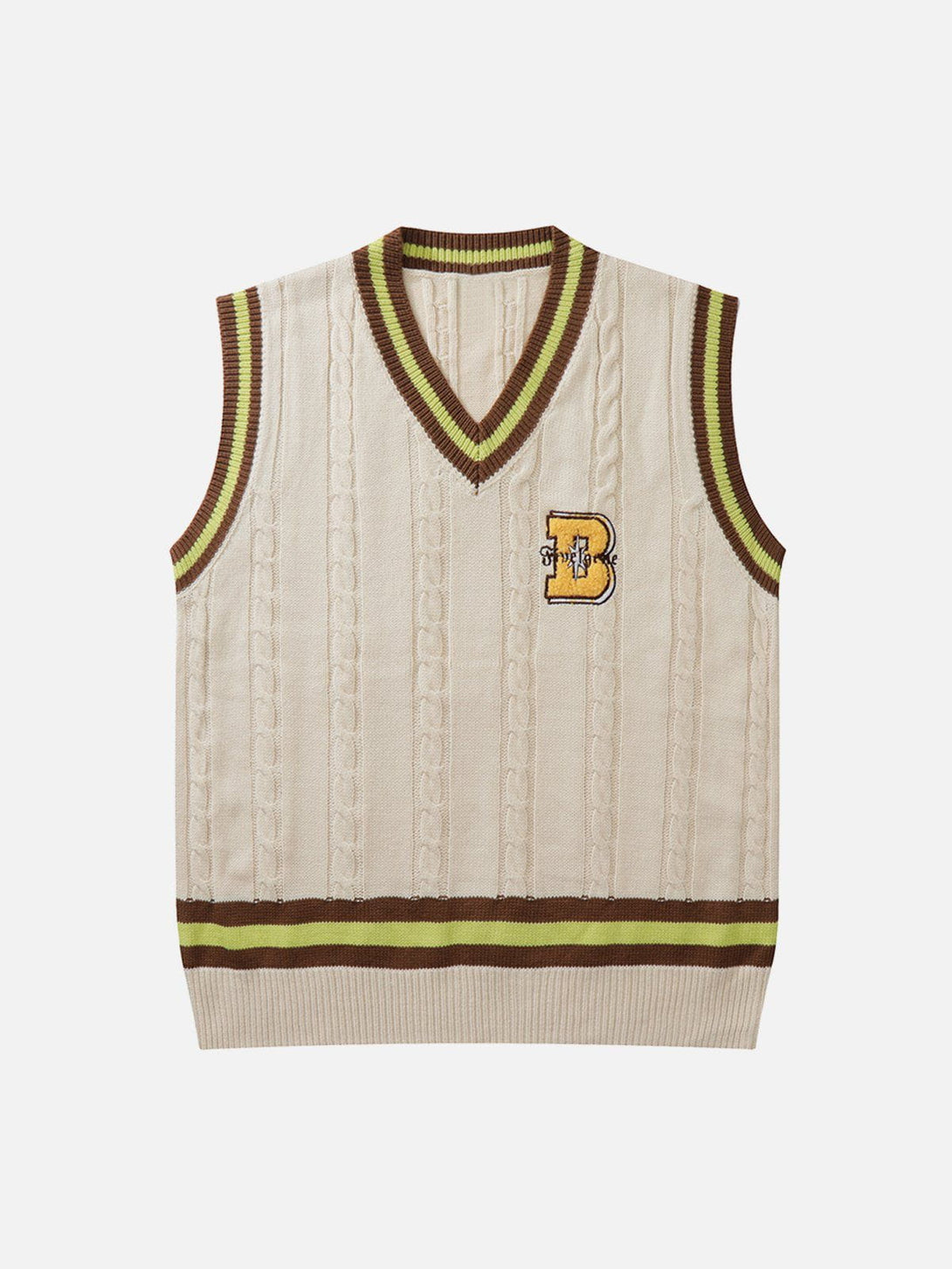 Helmiss - "B" Embroidered Sweater Vest- Streetwear Fashion - helmiss.com