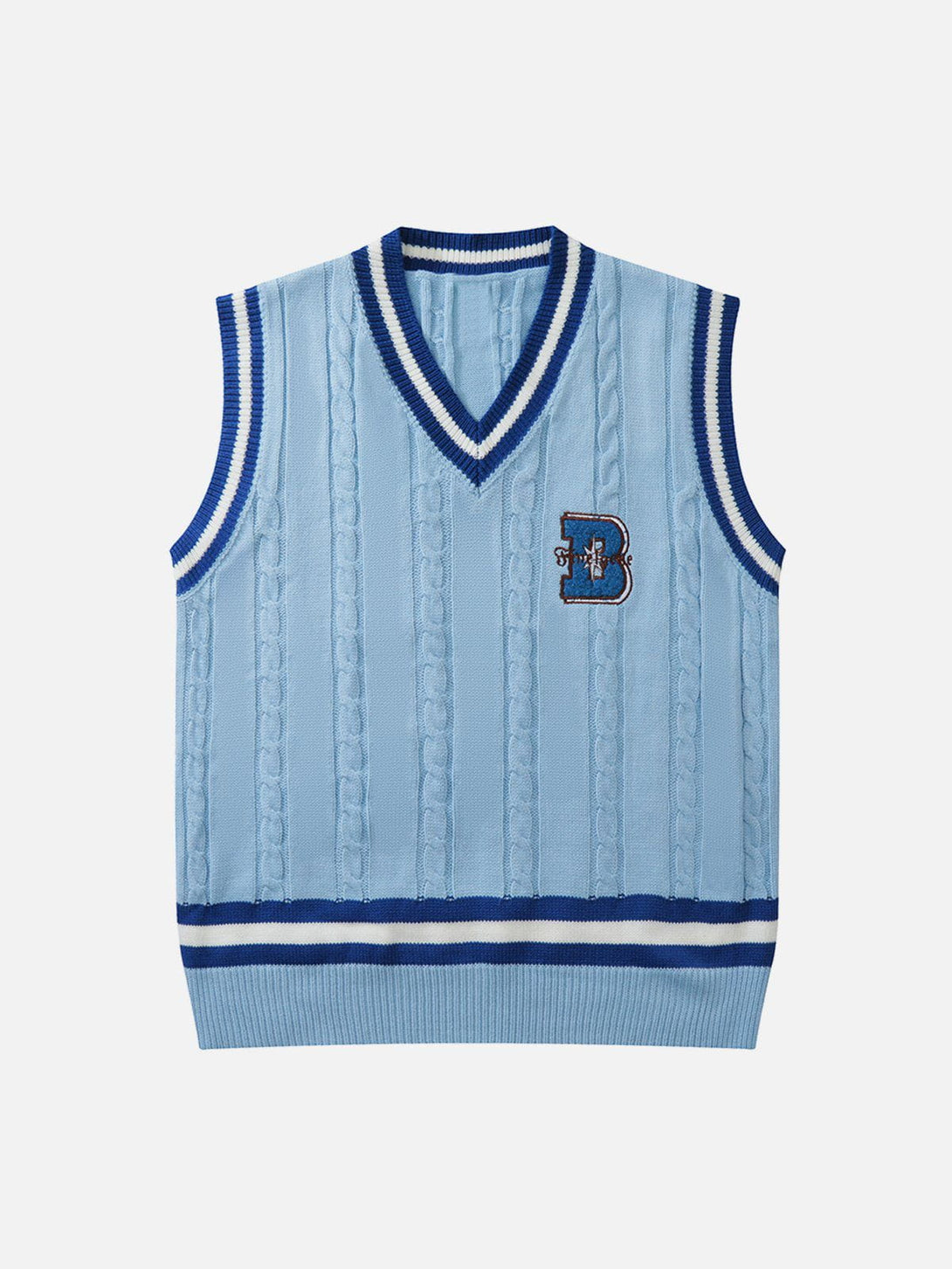 Helmiss - "B" Embroidered Sweater Vest- Streetwear Fashion - helmiss.com