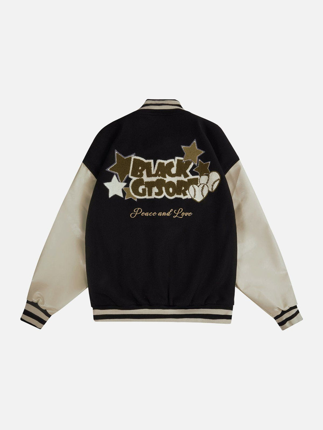 Helmiss - "B" Embroidery Patchwork Varsity Jacket- Streetwear Fashion - helmiss.com