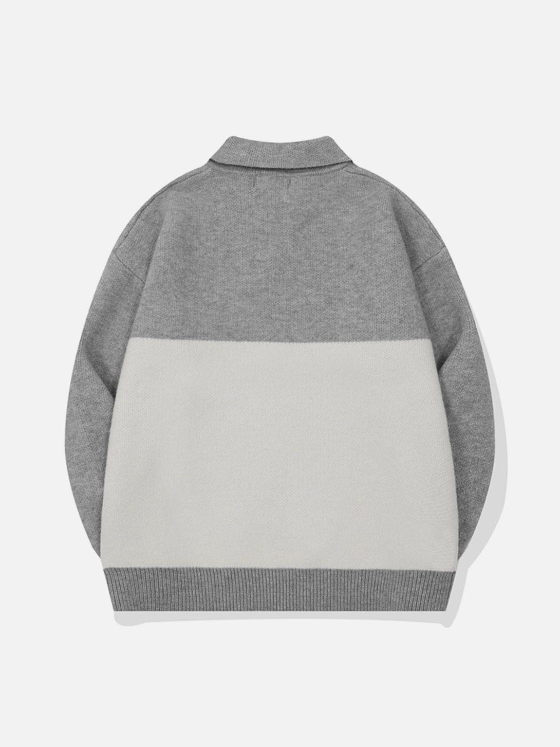 Helmiss - BEDYCHN Embroidery Polo Collar Sweater- Streetwear Fashion - helmiss.com