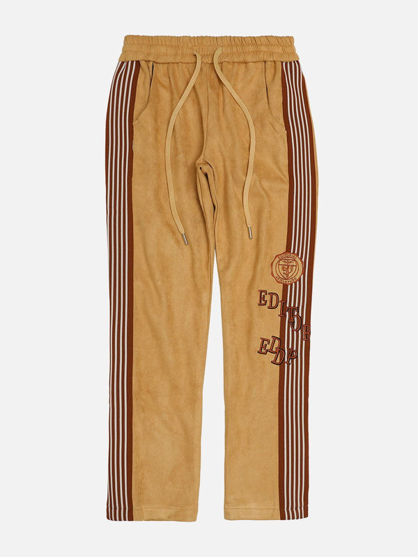 Helmiss - Badge Embroidered Side Stripe Pants- Streetwear Fashion - helmiss.com