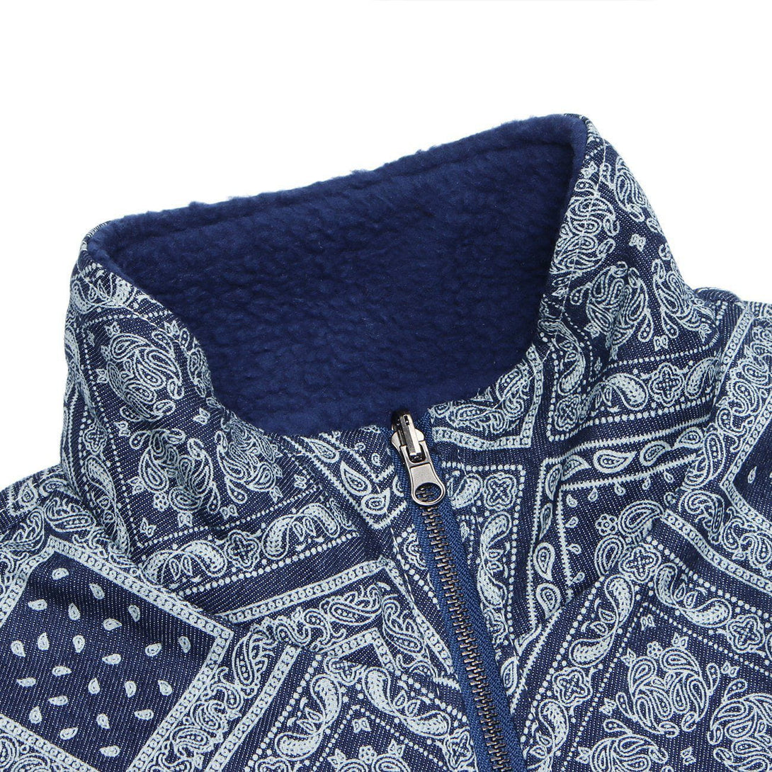 Helmiss - Bandana Print Double-sided Winter Coat- Streetwear Fashion - helmiss.com