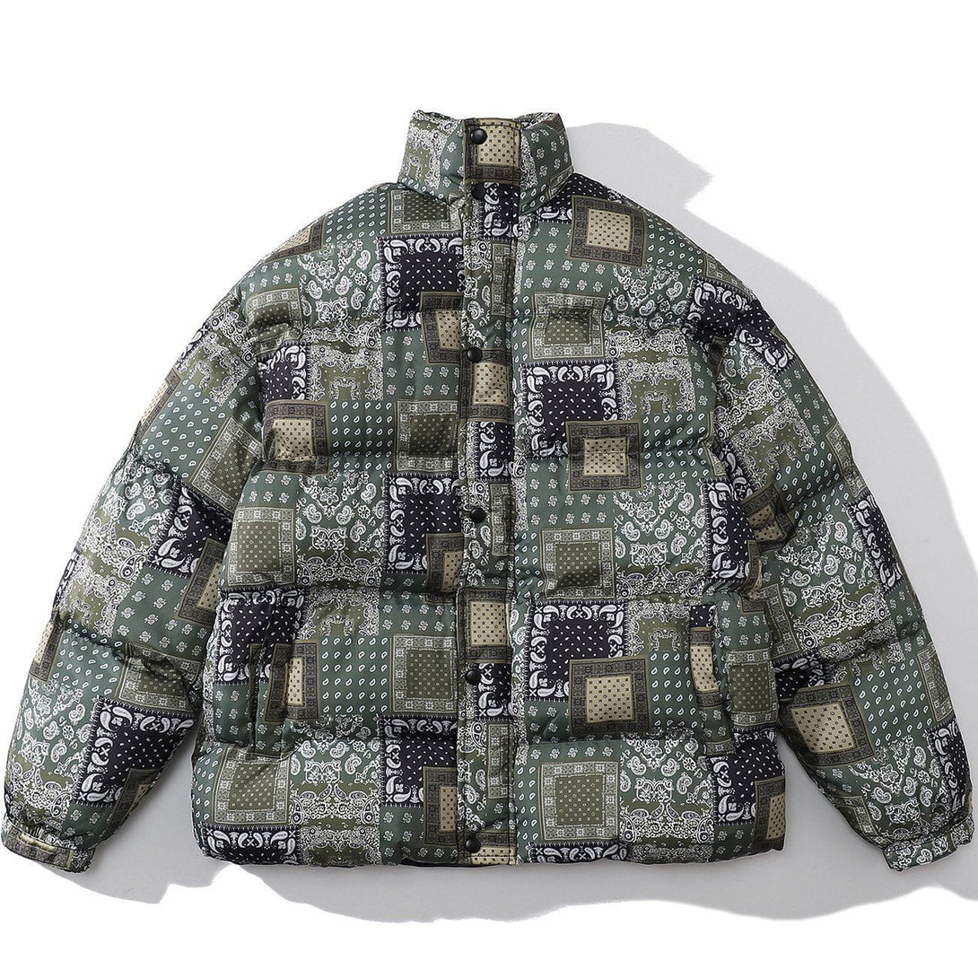 Helmiss - Bandana Print Winter Coat- Streetwear Fashion - helmiss.com