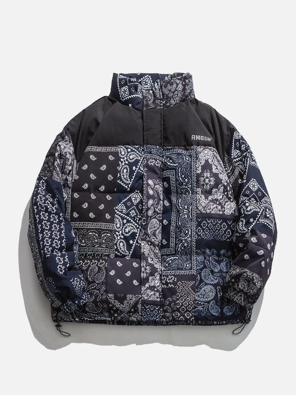 Helmiss - Bandana Splicing Winter Coat- Streetwear Fashion - helmiss.com