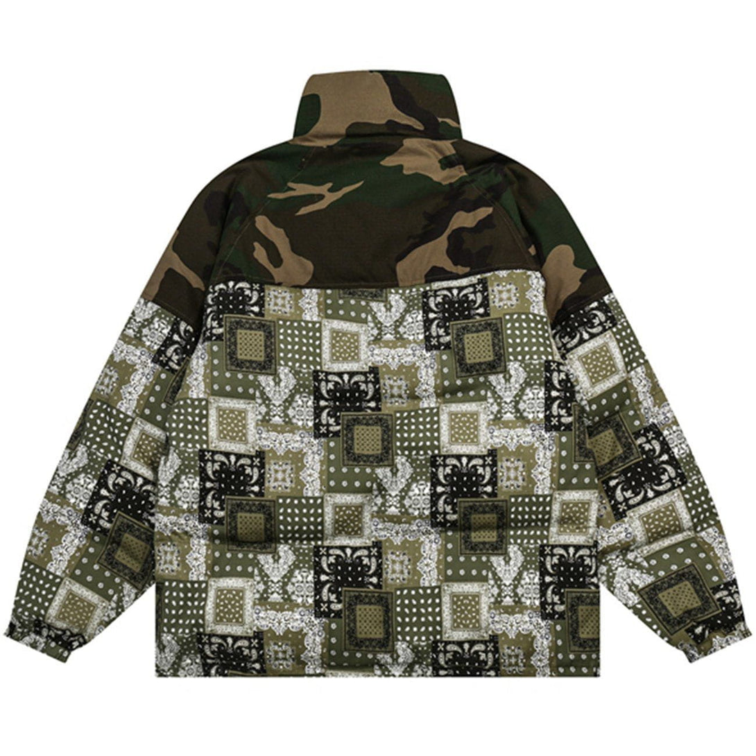 Helmiss - Bandana Stitching Winter Coat- Streetwear Fashion - helmiss.com