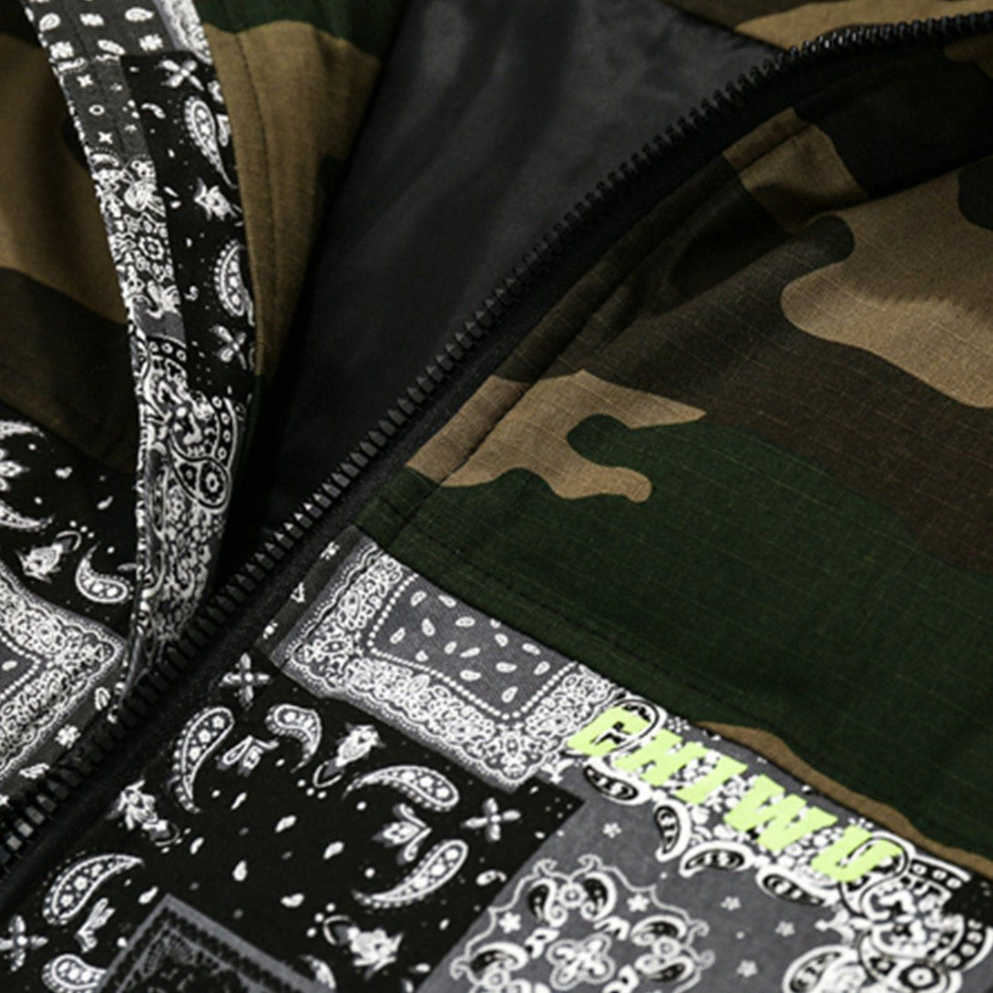 Helmiss - Bandana Stitching Winter Coat- Streetwear Fashion - helmiss.com