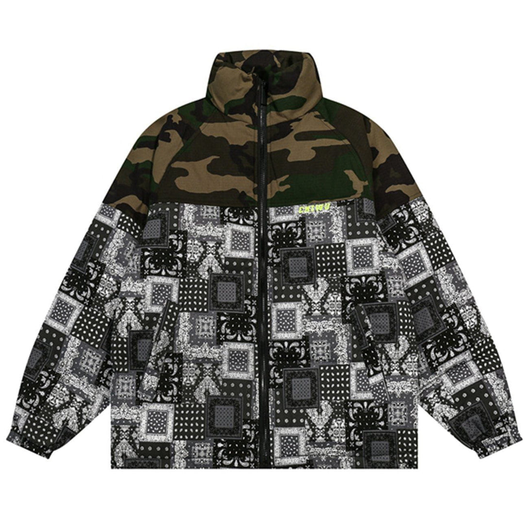 Helmiss - Bandana Stitching Winter Coat- Streetwear Fashion - helmiss.com