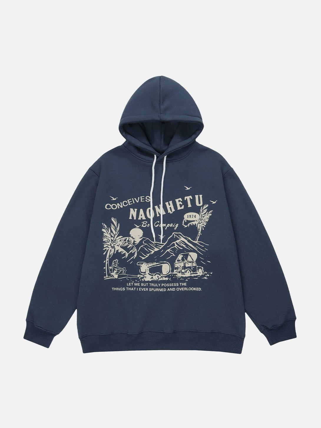 Helmiss - Beach Landscape Print Hoodie- Streetwear Fashion - helmiss.com