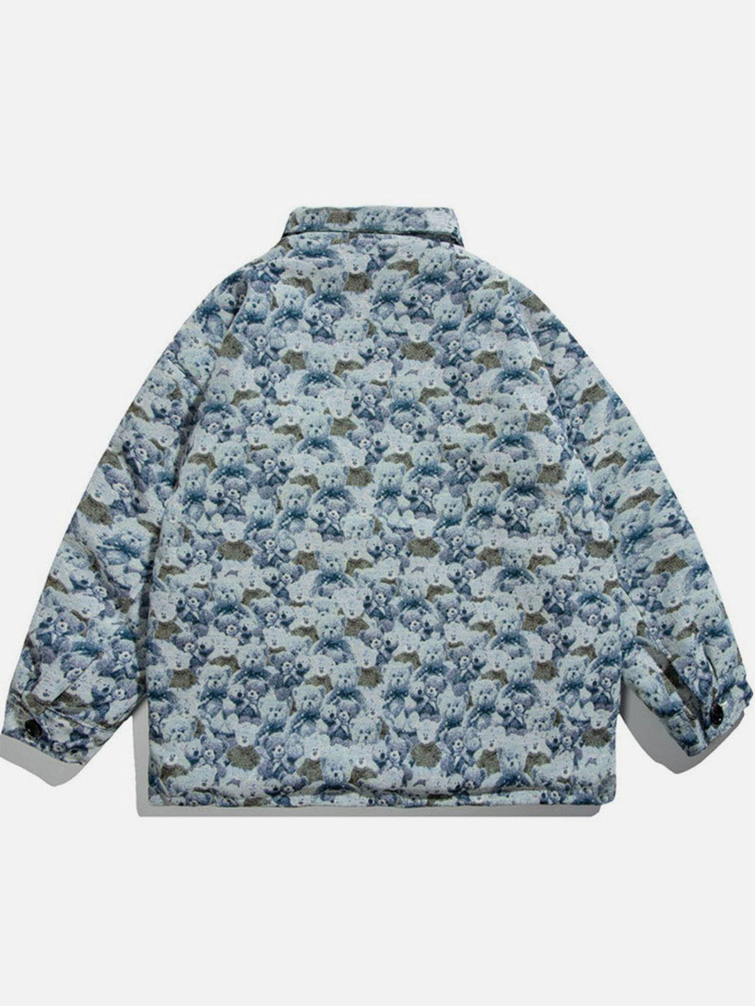 Helmiss - Bear Print Buttons Winter Coat- Streetwear Fashion - helmiss.com