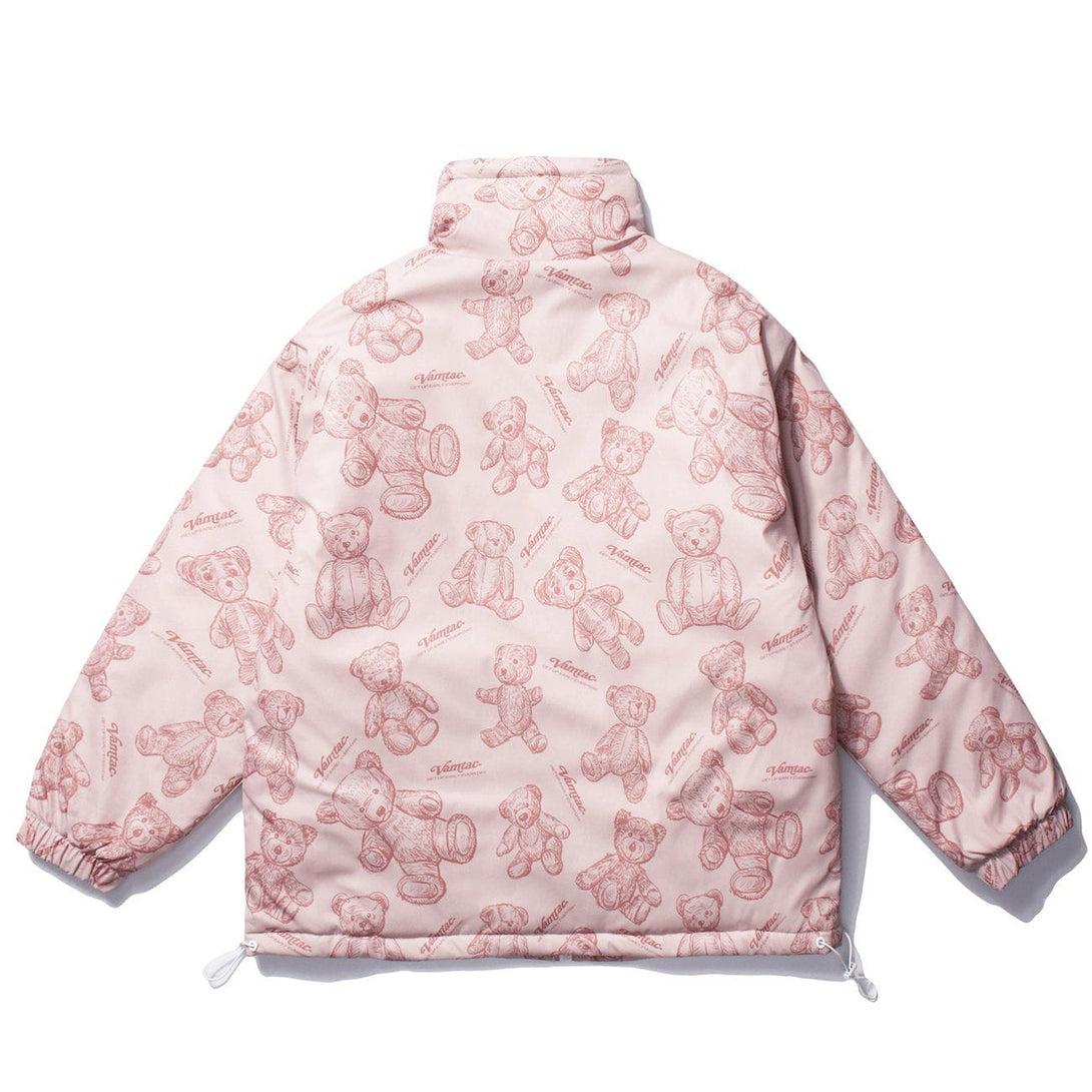 Helmiss - Bear Print Winter Coat- Streetwear Fashion - helmiss.com