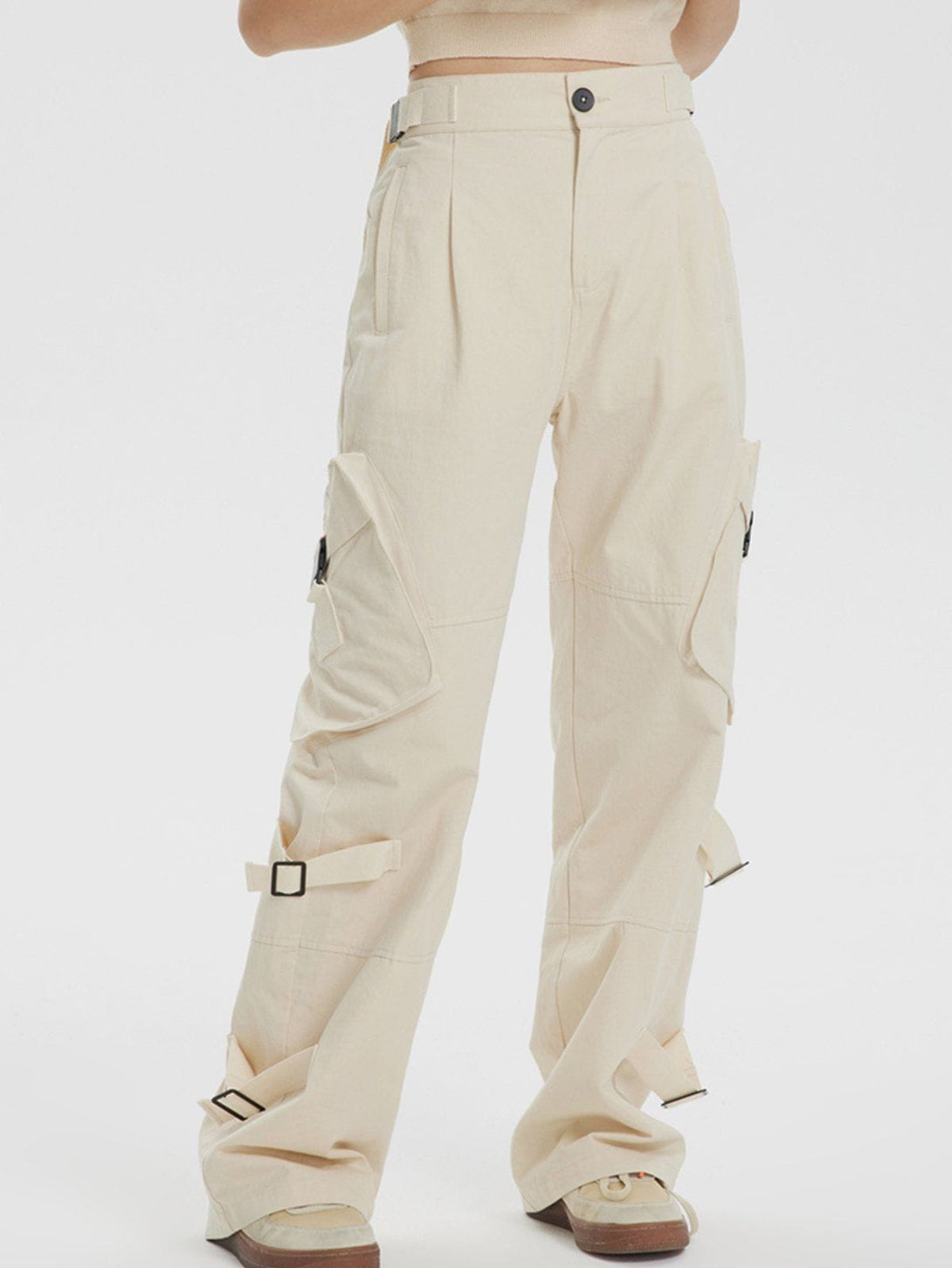 Helmiss - Beveled Large Pocket Cargo Pants- Streetwear Fashion - helmiss.com