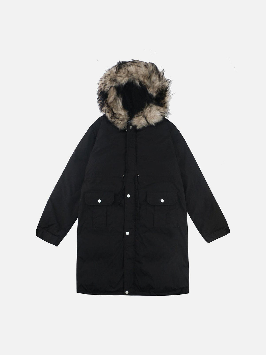 Helmiss - Big Hat Solid Color Extended Winter Coat- Streetwear Fashion - helmiss.com