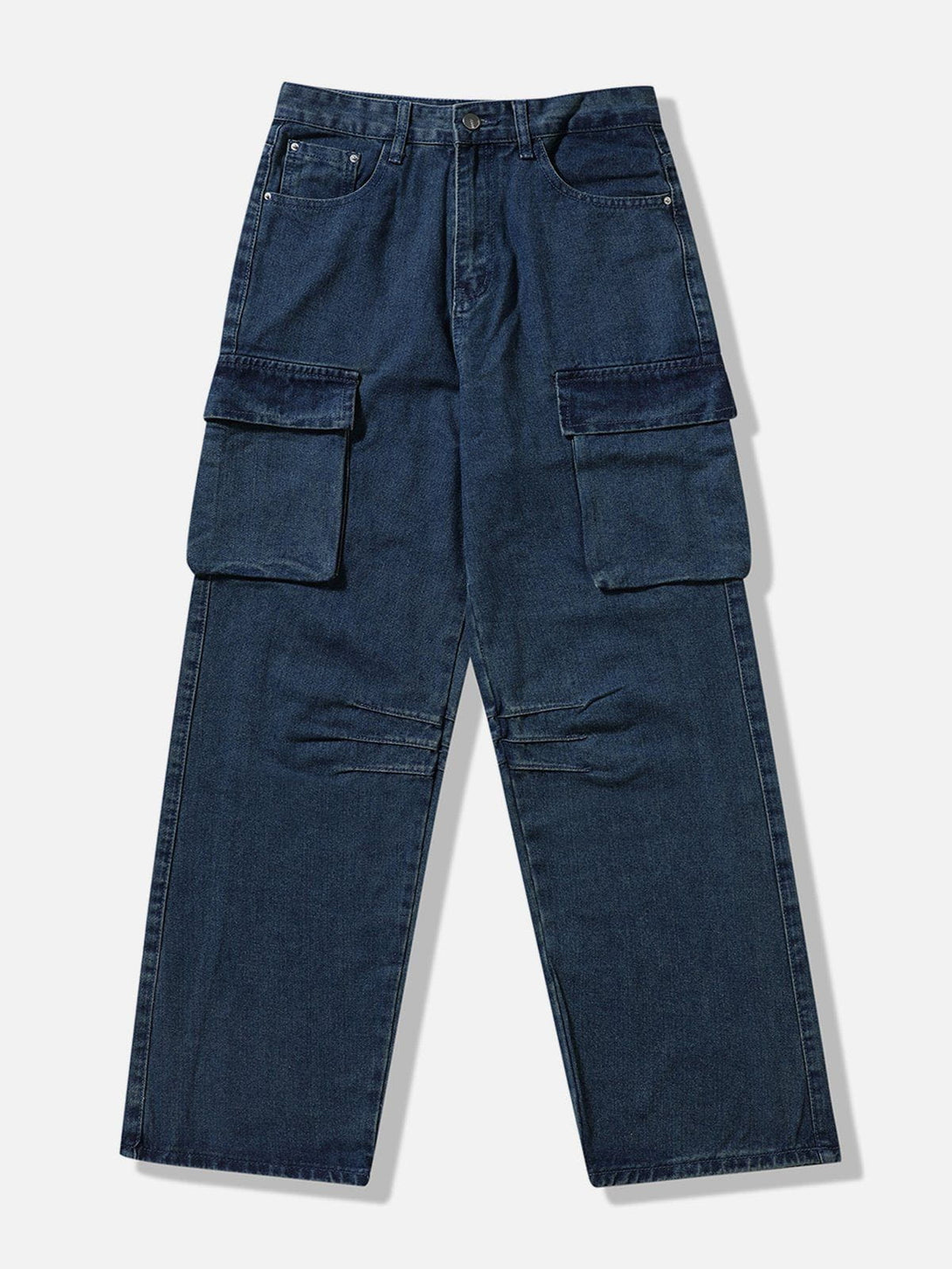 Helmiss - Big Pocket Ruched Jeans- Streetwear Fashion - helmiss.com