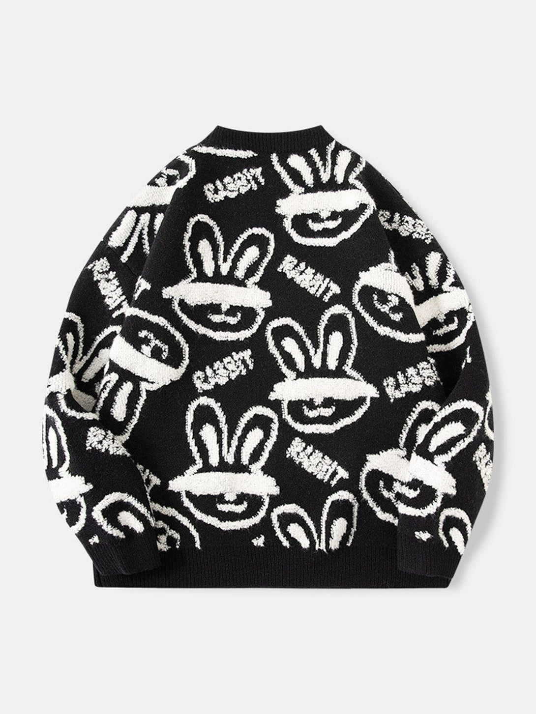 Helmiss - Blindfolded Rabbit Knit Sweater- Streetwear Fashion - helmiss.com