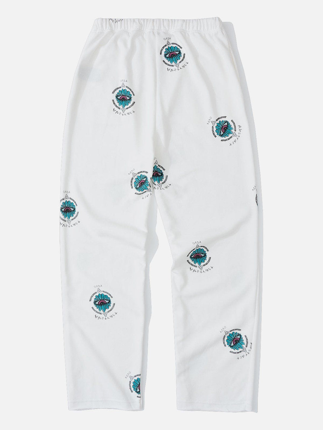 Helmiss - Blue Eye Print Drawstring Shredded Pants- Streetwear Fashion - helmiss.com