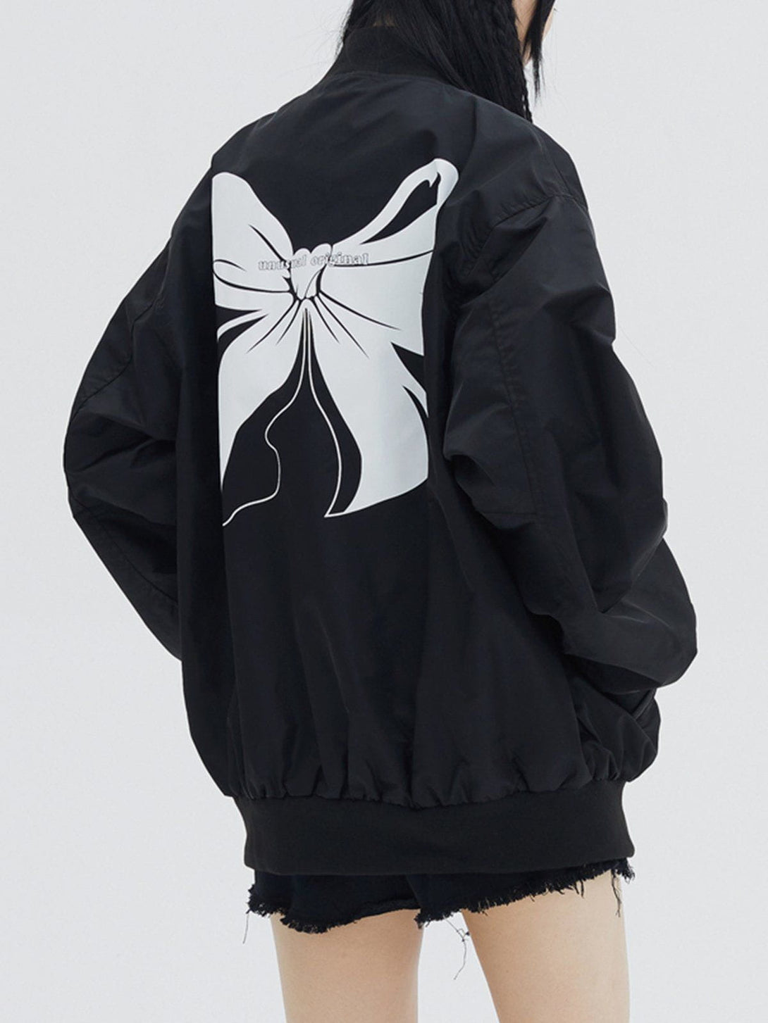 Helmiss - Bow Graphic Print Anorak- Streetwear Fashion - helmiss.com