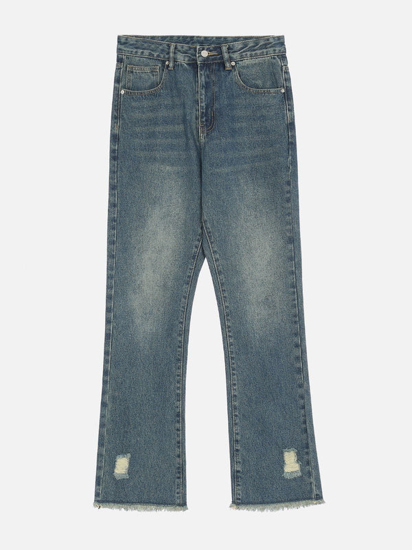 Helmiss - Broken Holes Rough Edge Jeans- Streetwear Fashion - helmiss.com