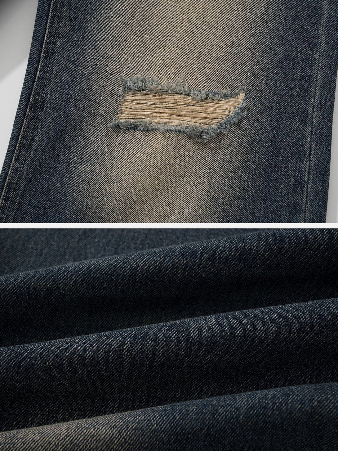 Helmiss - Broken Holes Washed Jeans- Streetwear Fashion - helmiss.com