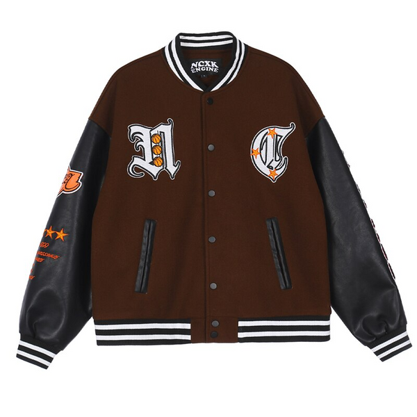 Helmiss - Brown Basketball Jacket- Streetwear Fashion - helmiss.com