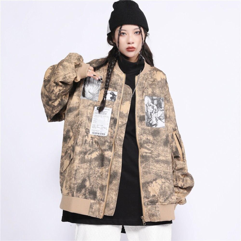 Helmiss - Brown Camouflage Jacket- Streetwear Fashion - helmiss.com