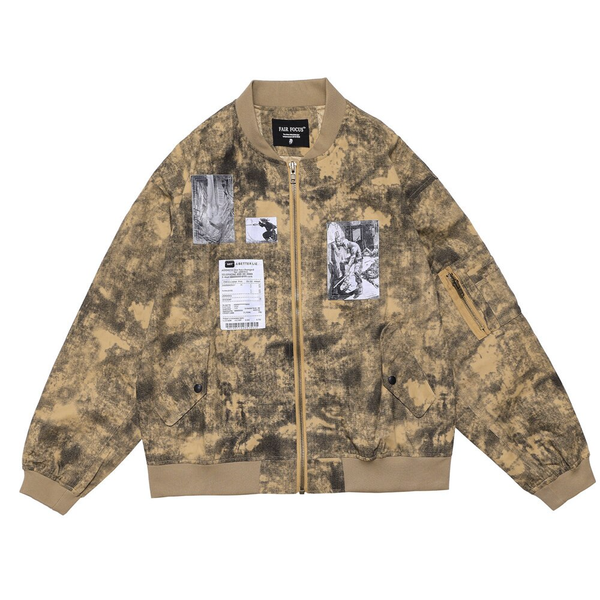 Helmiss - Brown Camouflage Jacket- Streetwear Fashion - helmiss.com