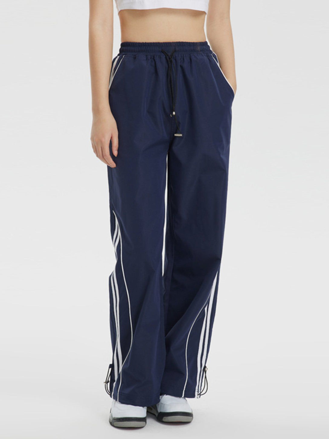 Helmiss - Bungee Drawstring Web Stripe Pants- Streetwear Fashion - helmiss.com