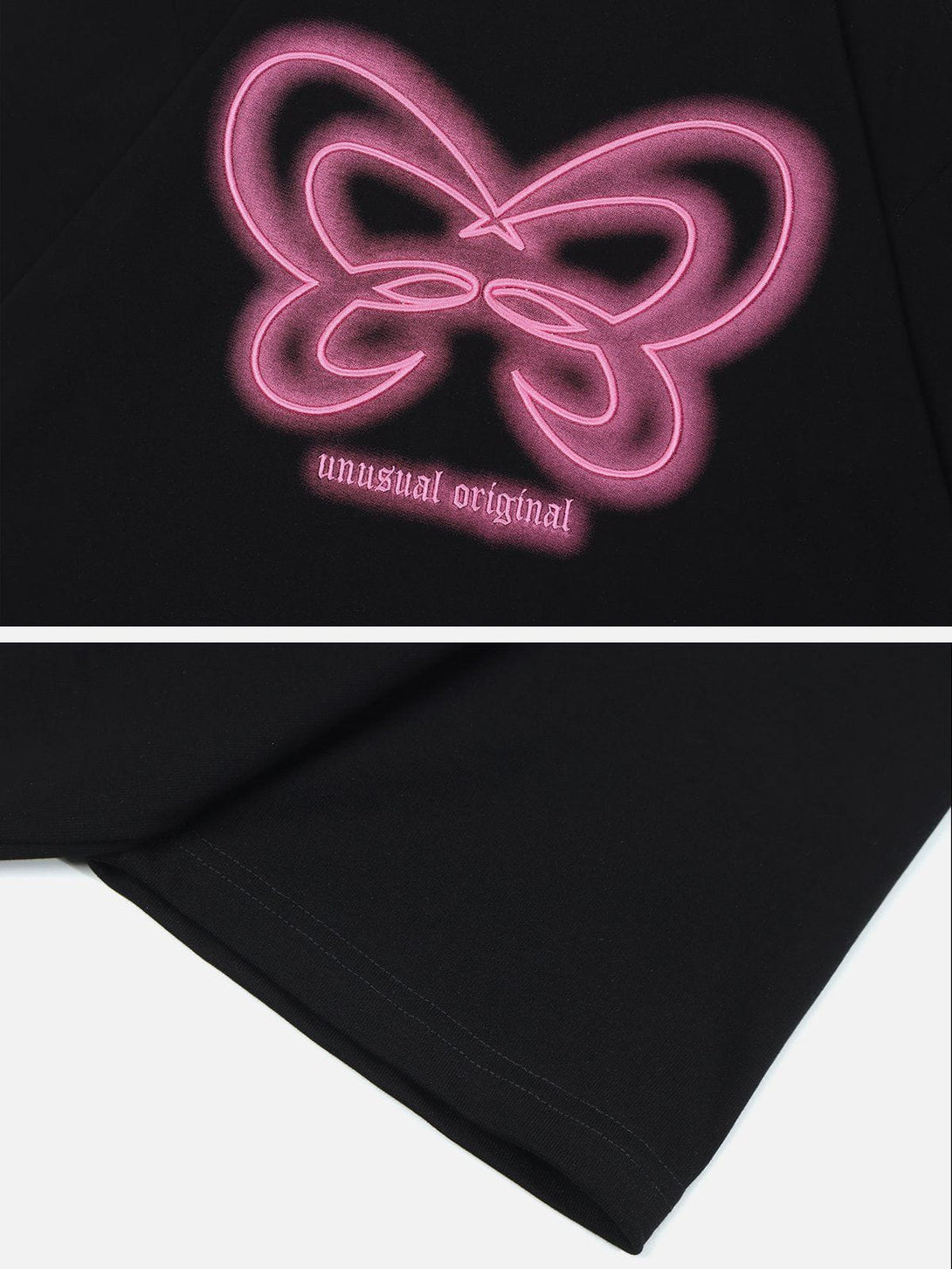 Helmiss - Butterfly Embroidery Tee- Streetwear Fashion - helmiss.com