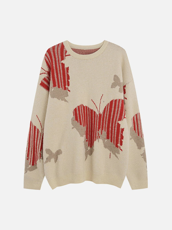 Helmiss - Butterfly Shadow Knit Sweater- Streetwear Fashion - helmiss.com