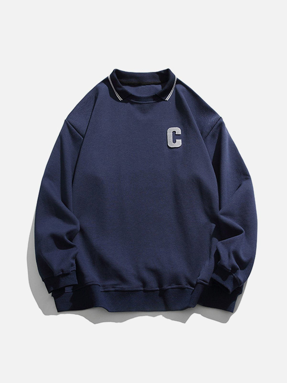 Helmiss - C Letter Embroidery Sweatshirt- Streetwear Fashion - helmiss.com