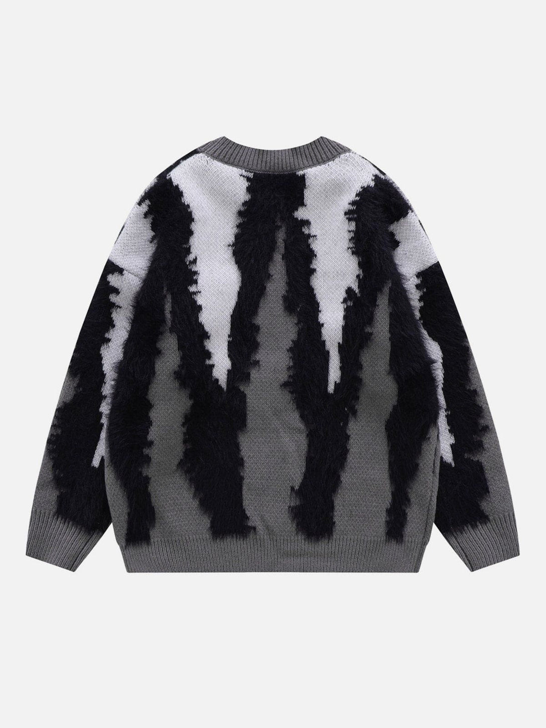 Helmiss - "CATCASE“ Print Contrast Plush Streetwear Sweater- Streetwear Fashion - helmiss.com