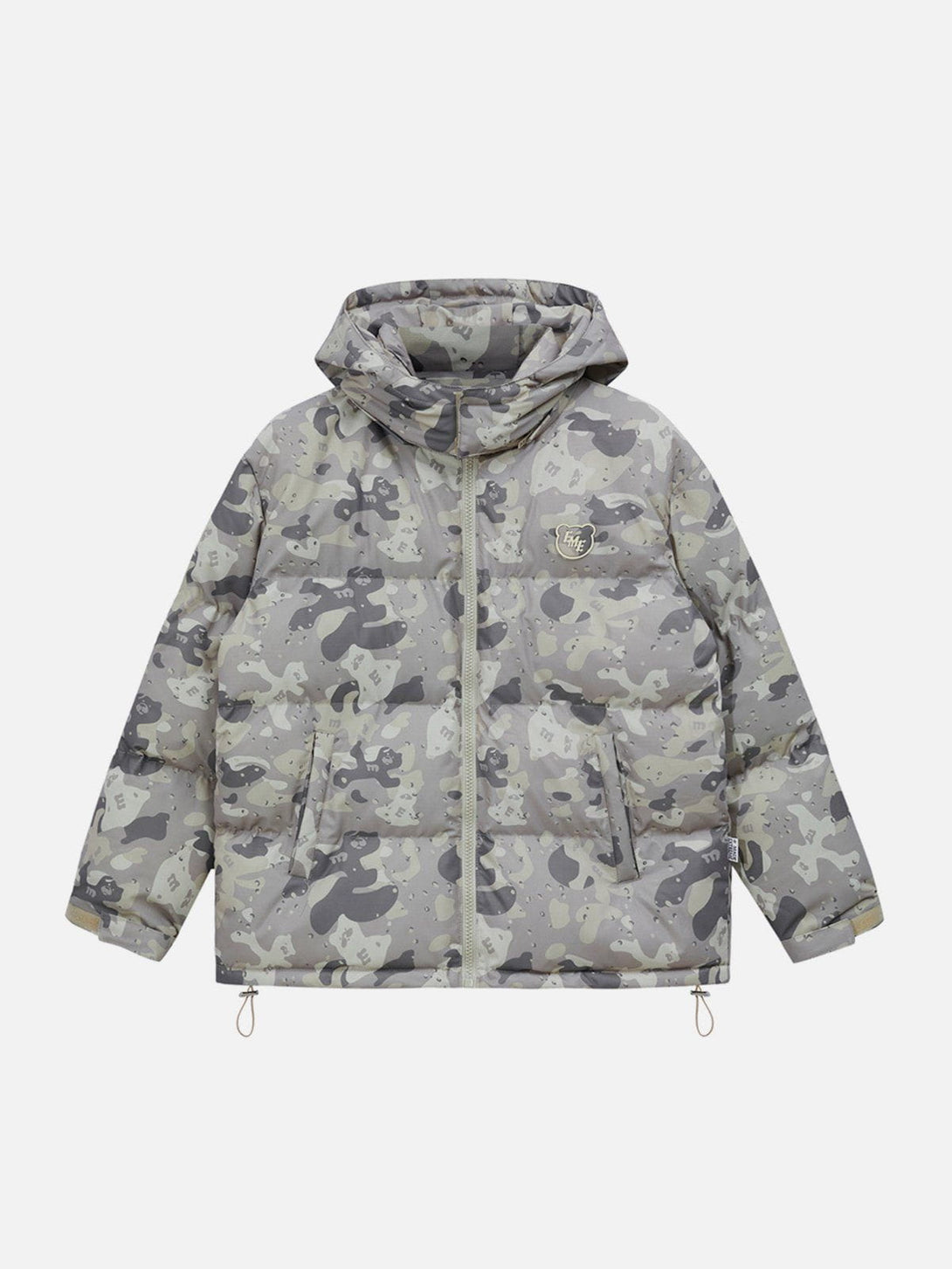 Helmiss - Camouflage Embroidered Letters Winter Coat- Streetwear Fashion - helmiss.com