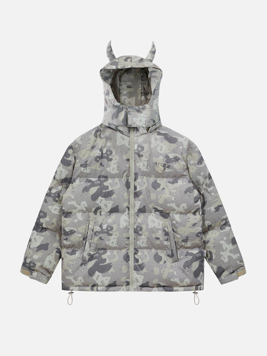 Helmiss - Camouflage Embroidered Letters Winter Coat- Streetwear Fashion - helmiss.com