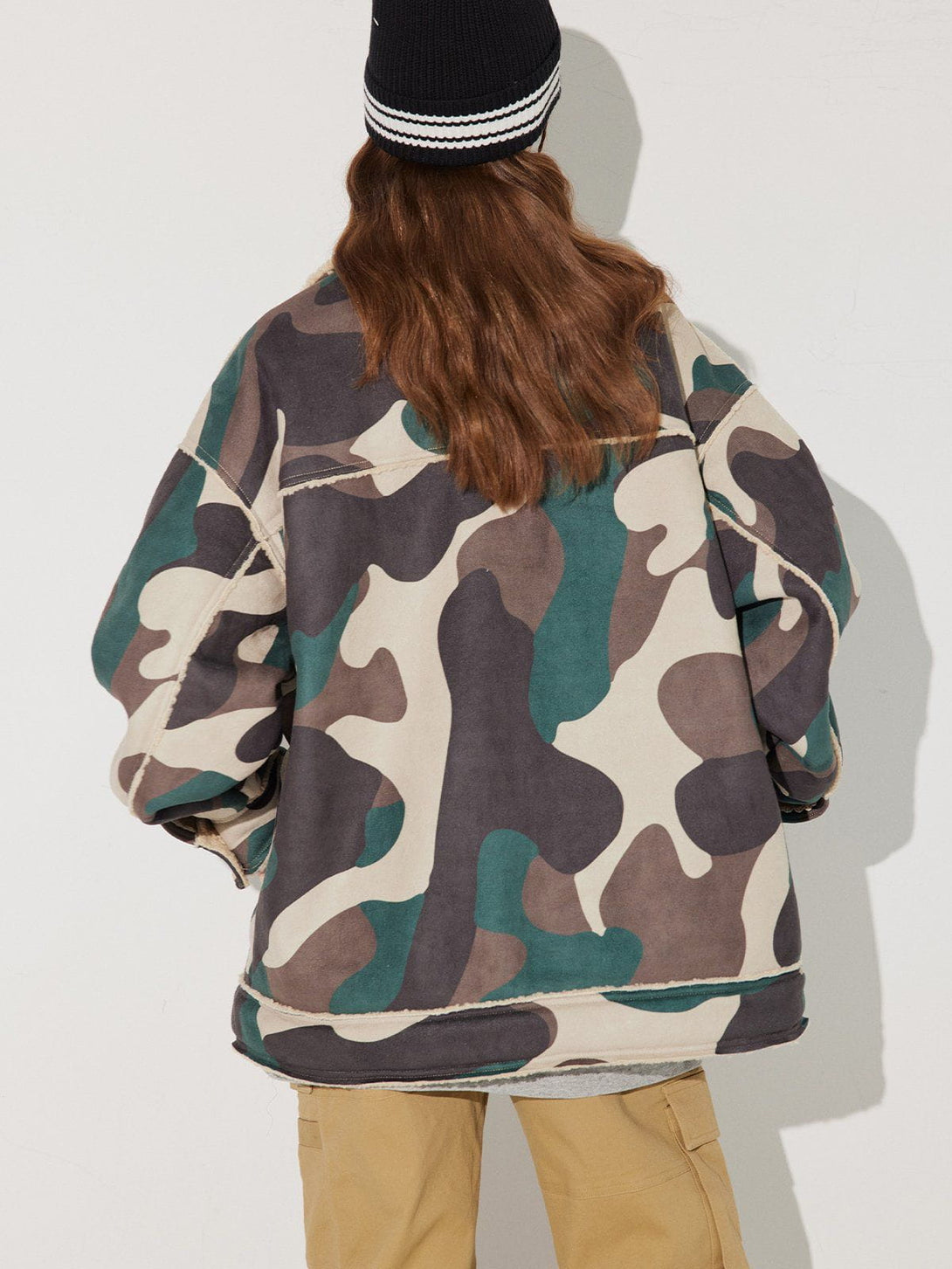 Helmiss - Camouflage Panel Sherpa Coat- Streetwear Fashion - helmiss.com