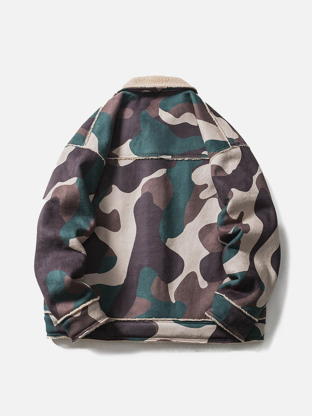 Helmiss - Camouflage Panel Sherpa Coat- Streetwear Fashion - helmiss.com