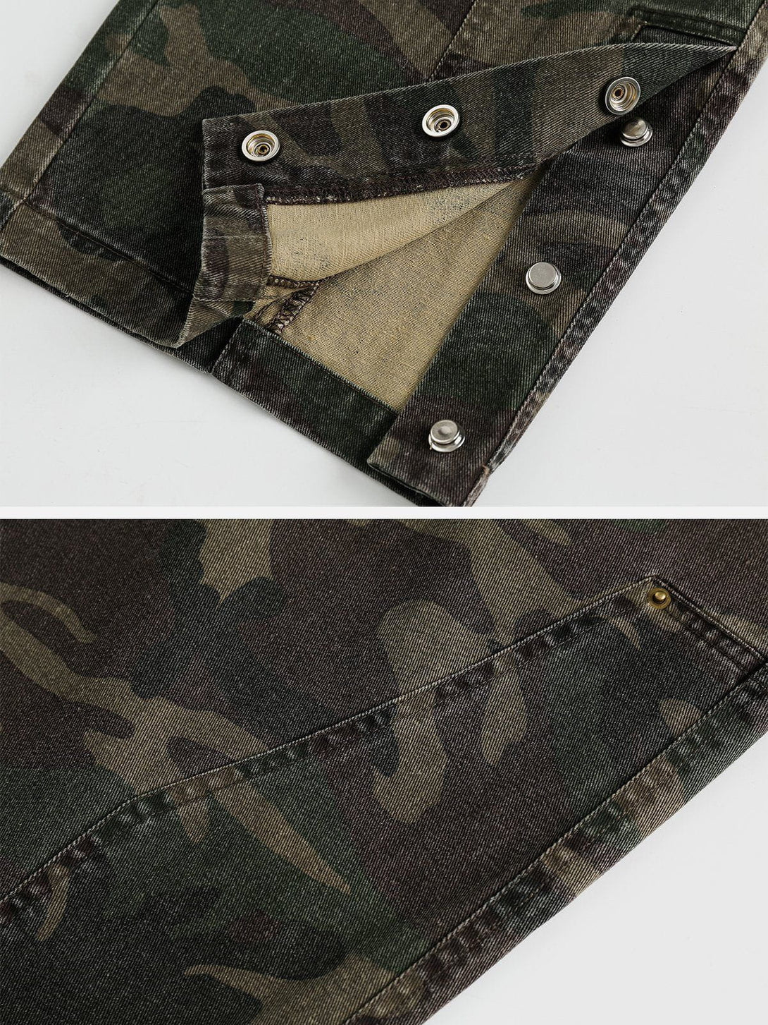 Helmiss - Camouflage Patchwork Jeans- Streetwear Fashion - helmiss.com