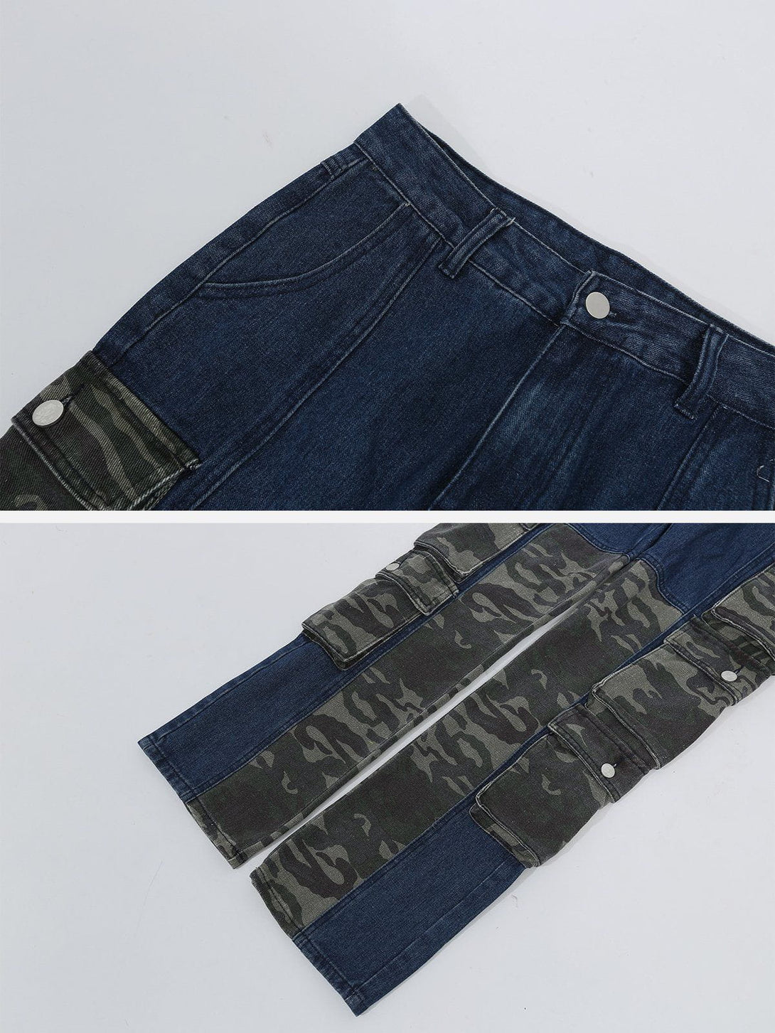 Helmiss - Camouflage Patchwork Jeans- Streetwear Fashion - helmiss.com