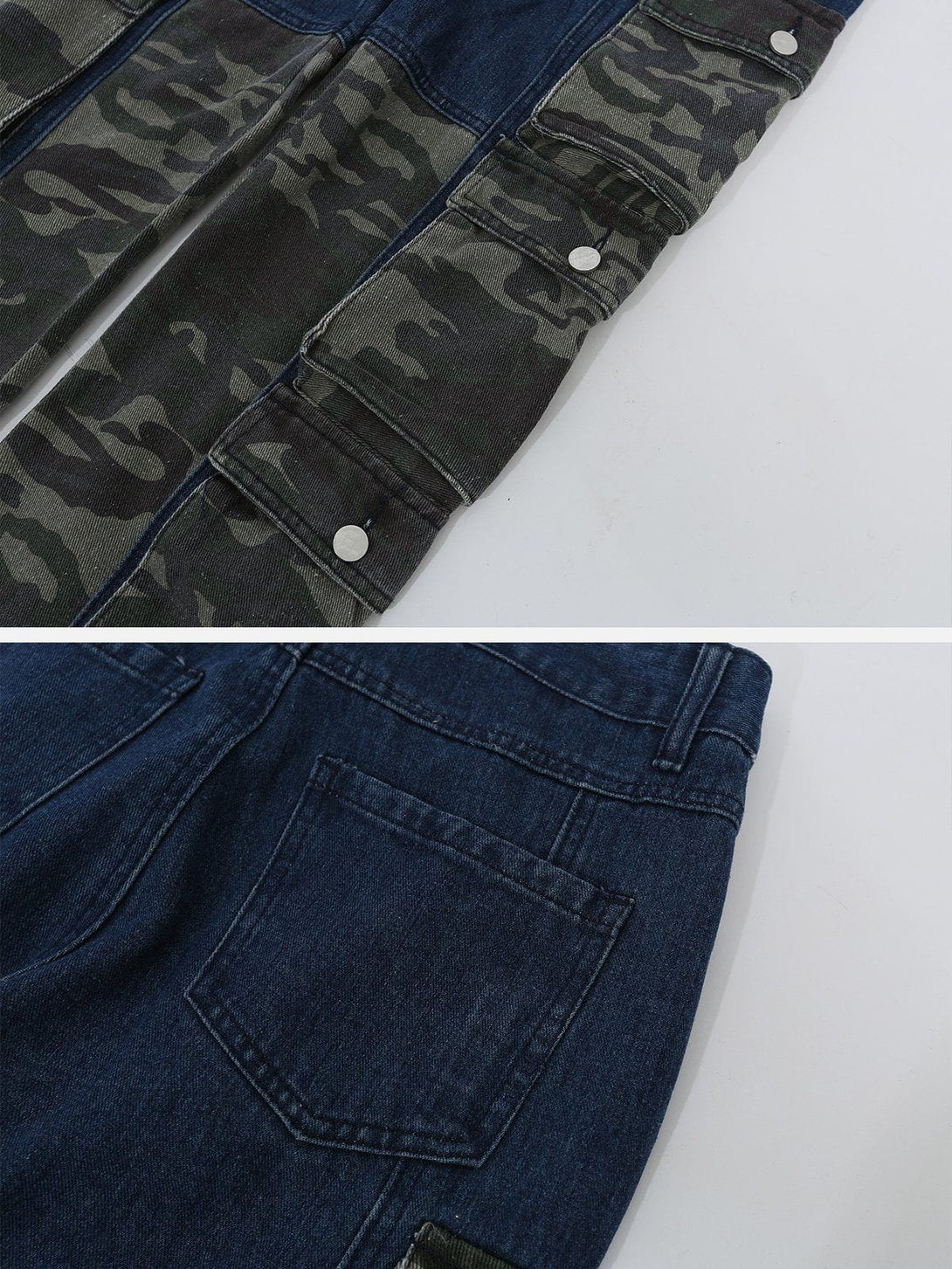 Helmiss - Camouflage Patchwork Jeans- Streetwear Fashion - helmiss.com