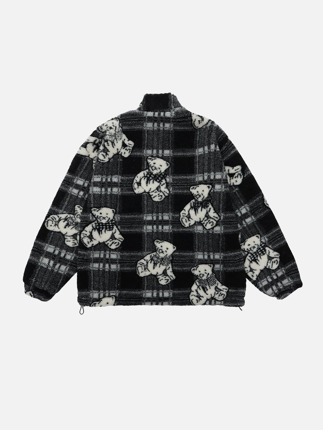 Helmiss - Cartoon Bear Graphic Sherpa Coat- Streetwear Fashion - helmiss.com