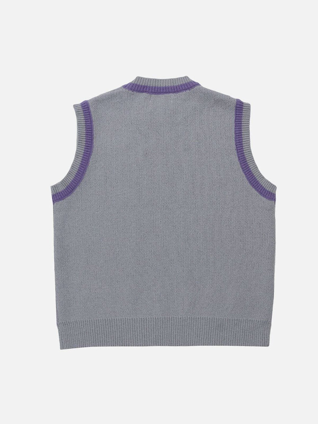 Helmiss - Cartoon Character Embroidery Sweater Vest- Streetwear Fashion - helmiss.com