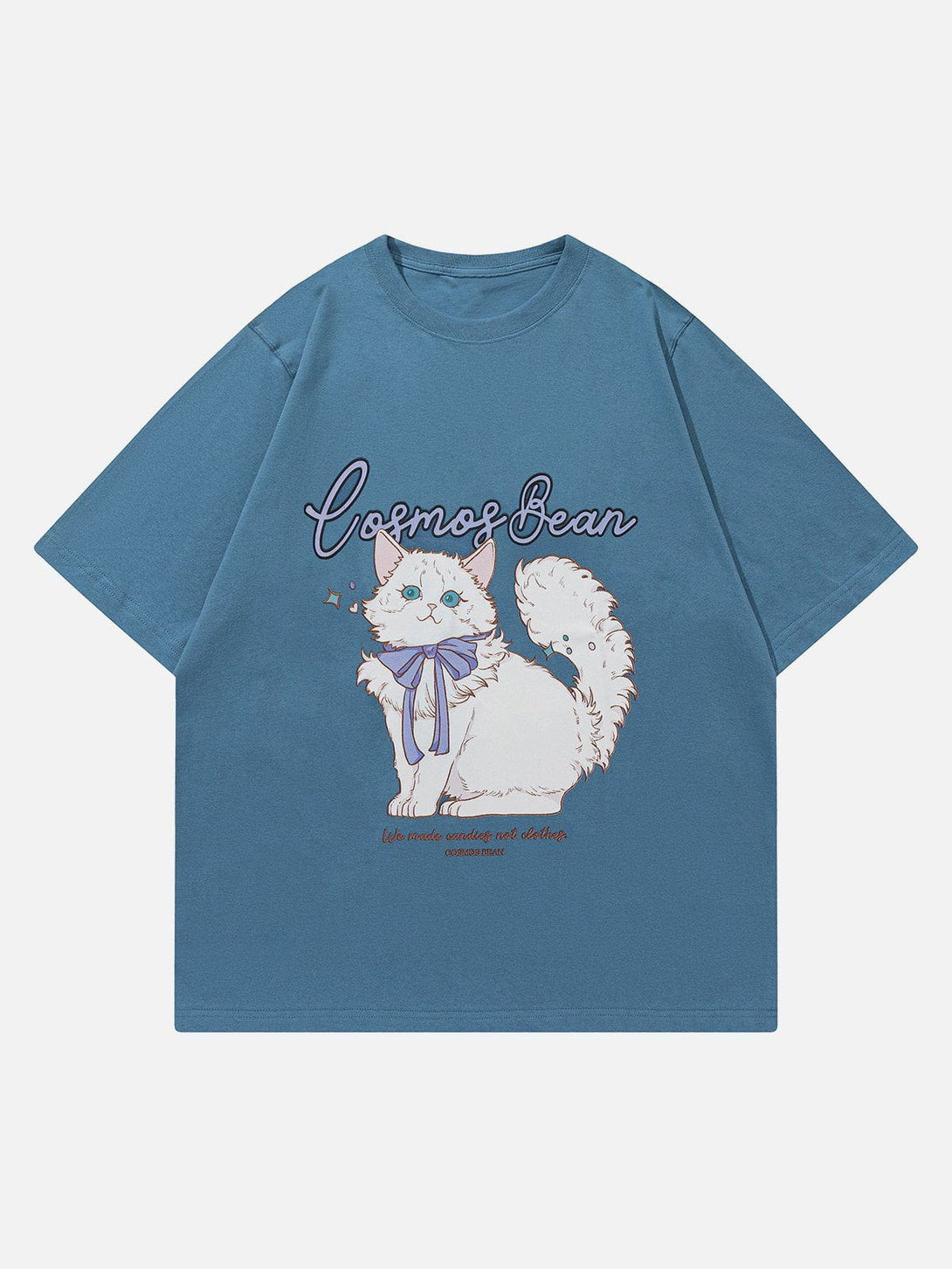 Helmiss - Cartoon Cute Cat Print Tee- Streetwear Fashion - helmiss.com