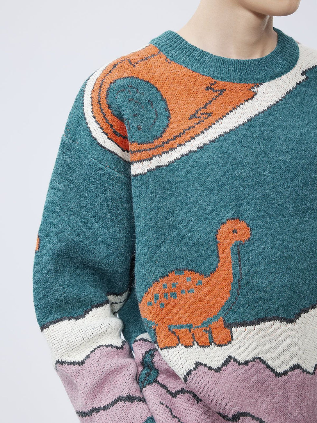 Helmiss - Cartoon Little Dinosaur Knit Sweater- Streetwear Fashion - helmiss.com